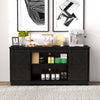 Sliding Barn Door Sideboard Storage Cabinet Coffee Bar TV Stand Farmhouse Style