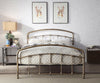 Luxury Antique Brass Metal Bed Frame Vintage Industrial Style | Double King Size