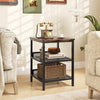 Modern Sofa Side Accent Table Nightstand 3-Tier Square End Table Storage Shelf