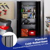 Metal Storage Cabinet with 2 Lockable Doors-Black