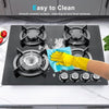 4 Burners Gas Hob 60cm Black Tempered Glass Kitchen Built in Gas Cooktop NG/LPG