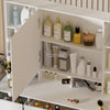 Makeup Dressing Table w/ 7 Drawers & Dimmable LED Lights Mirror Vanity Stool Set
