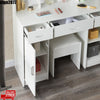 Large Dressing Table Vanity Makeup Desk With 3 Color Modes LED Light Mirror