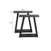 2x Industrial Steel Table Legs Stand Feet Trapezium X A Sandglass Shape Frame UK