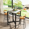 Glossy White Bar Table Square Tall Table Heavy-Duty Steel Frame Industrial Bar