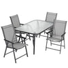 Large Rectangle Glass Garden Table and 6 Chairs Set Outdoor Patio Dining Table