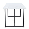 Kitchen Dining Table 140 cm Rectangular Marble Effects MDF Tabletop Metal Legs