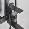 Modern Black Bathroom Exposed Shower Mixer Twin Head Large Square Bar Set Valve