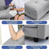 Hello-5ive Modular 3 Seater Fabric Sofa Bed with Storage for Living Room