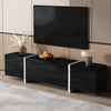 TV Stand 170 cm Black TV Unit Cabinet with Door Drawer Storage High Gloss Front