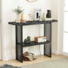Faux Marble Sofa Table 2-tier Console Table Entryway Table-Black
