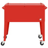 Cooler Cart with Wheels Red 92x43x89 cm Rolling 80 Quart