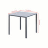 Small Space Dining Set 5Pcs Square Gray Glass Dining Table+ 4 Dining Chairs Set