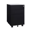 Office Mobile Filing Cabinet Metal Cupboard Drawer Unit on 5 Castors 3 Drawers