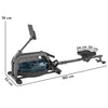Water Rowing Machine Wheels Vertical Storage Adjustable Resistance Cardio Work