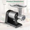 Electric Meat Grinder 2000W Mincer Sausage Kibbe Reverse Function Black Silver