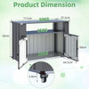 Outdoor Metal Storage Cabinet with Wheels, Tool Chest Garage Cupboard with Doors
