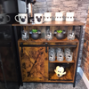 Vintage Industrial Sideboard Rustic Drinks Cabinet with Shelf Side Storage Unit