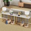 Slim Hallway Console Table Narrow Side Modern Furniture Marble Gold Living Room