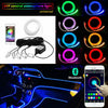 RGB LED Car Strip Light Interior Kit Fiber Optic Ambient Atmosphere Light Bulbs