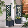 2 Wooden Trellis Planter Garden Climbing Plant Support Flowerpot Box 120x35x30cm