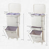 Kitchen Bathroom 38L/42L Plastic Trash Bin 3 Compartment Recycling Waste Bin DIY