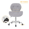 Computer Desk Chair Office Cushioned Chair Chrome Legs Swivel Fabric/PU/Velvet