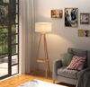 Free Standing Tripod Floor Lamp Light Reading Light with Storage 40-3-25