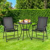 Set of 2 Folding Chairs Garden Fabric Chairs Indoors Outdoors Seat w/Armrests