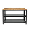 Metal Wooden 3 Tier Shoe Rack Bench Organiser Stand Storage Shelf & Seat Brown