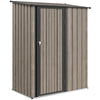 Outdoor Storage Shed Steel Garden Shed w/ Lockable Door Light Grey