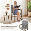 Set of 2 Mid-Century Modern Dining Chairs Upholstered with Solid Frame