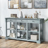 3-Tier Console Table Wooden Sofa Side Table W/ Storage Shelves & 3 Drawers