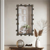 Vintage Rectangular Wall Mirror Metal Frame Slim Home Bedroom Bedside Hanging