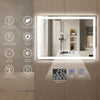 LED Bathroom Mirror Illuminated Demister 3 Color Touch Switch 80*60cm Anti-fog