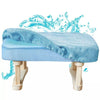 Small Footstool Chair Stool Rectangle Footrest Padded Rest Seat Pouffe Wood Legs