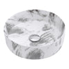 360mm Marble Round Sink Basin Ceramic Marble Effect Modern stylish w/Drainer Kit