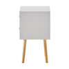 Bedside Table Nightstand Cabinet Wood Legs 2 Drawers Side Table Storage