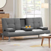 Sofa Bed Faux Leather 3 Seater Sofa Couch Living Bed Settee with Cup Holders