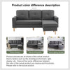 Modern L-Shaped Corner Sofa with Footstool Fabric 2 3 Seater Sofa Couch Grey