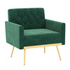 Modern Velvet Accent Chair Upholstered Armchair Sofa Chair-Green
