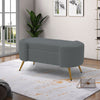 Curly Velvet Faux Fur Bench Padded Footstool Entryway Seat with Gold Metal Legs