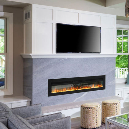 3 in 1 Electric Fireplace Electric Fire Freestanding, Wall Mounted, Recessed