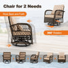 3-Piece Patio Swivel Rocker Set Rattan Wicker 360° Swivel Rocking Chairs Set