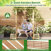 Wooden Outdoor Bench w/Pergola Garden Bench Arbor Arch Side Trellis