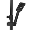Bathroom Thermostatic Mixer Shower Set Square Black Twin Head Exposed Valve