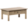 Panama Coffee Table 1 Drawer Solid Wood Waxed Pine Rustic Living Room Furniture