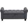 Linen Upholstered Ottoman Stool Bed End Chair Storage Box Side Window Bench Seat