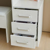 Large Dressing Table and Stool Set with LED Mirror Sliding Cabinet 4 Drawers