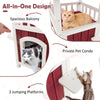 2-Story Cat Shelter Wooden Cat House Weatherproof Pet Hutch w/Removable Floor